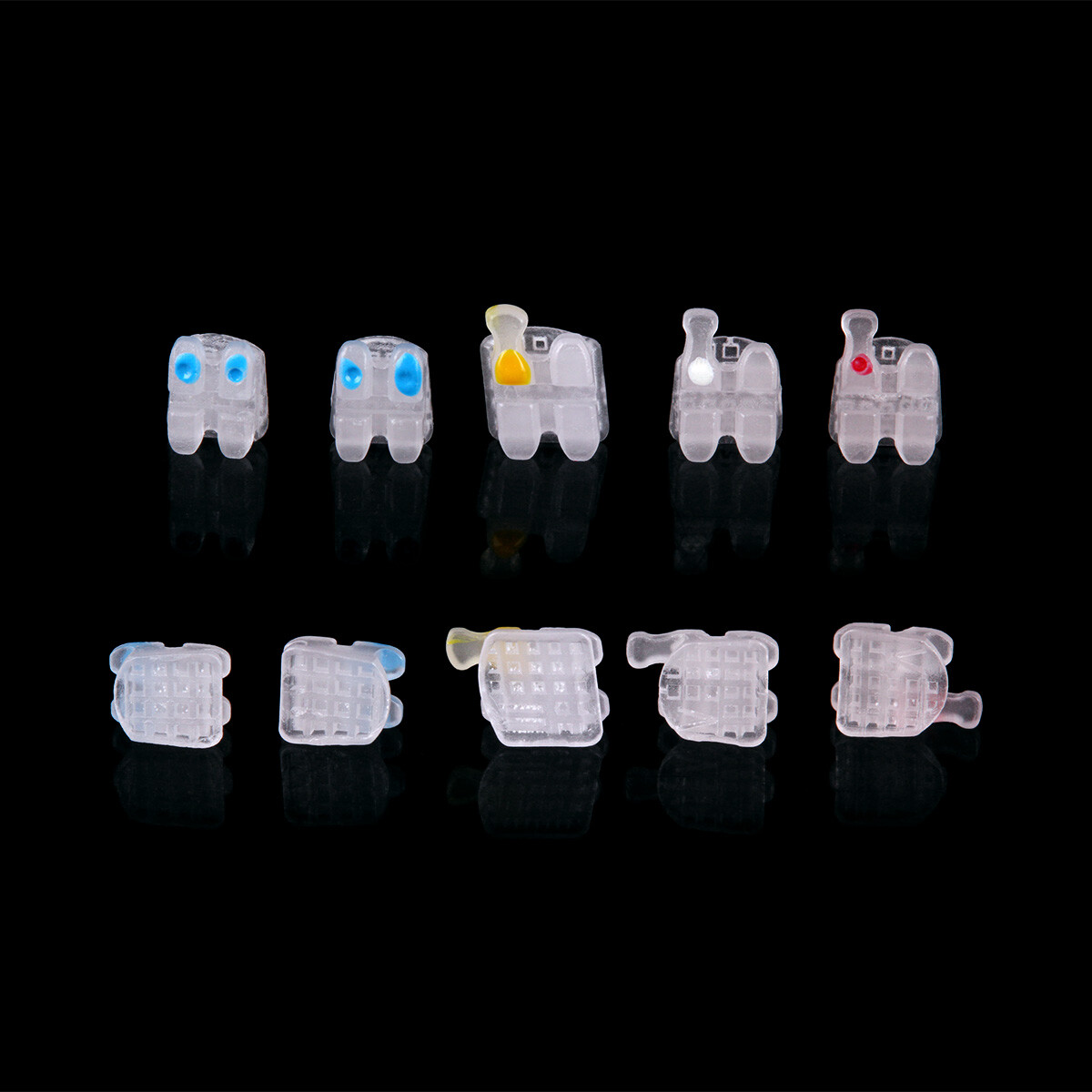 AZDENT Dental Orthodontic Ceramic Brackets Braces Roth.022 345 Hooks Marked