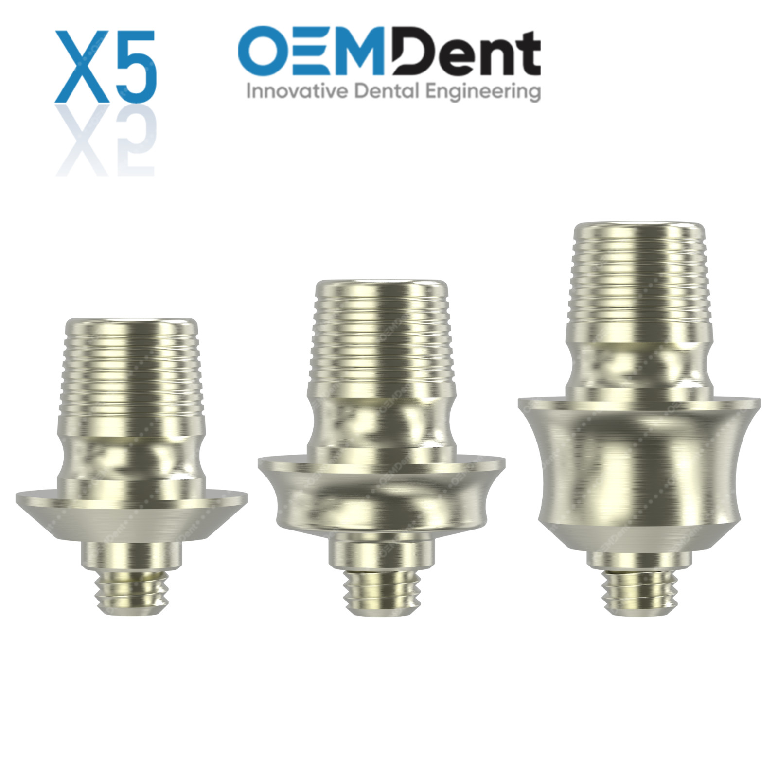 5x Titanium Ti-Base Rotation WP Ø5.7mm MIS® Compatible Int Hex 2.45mm System