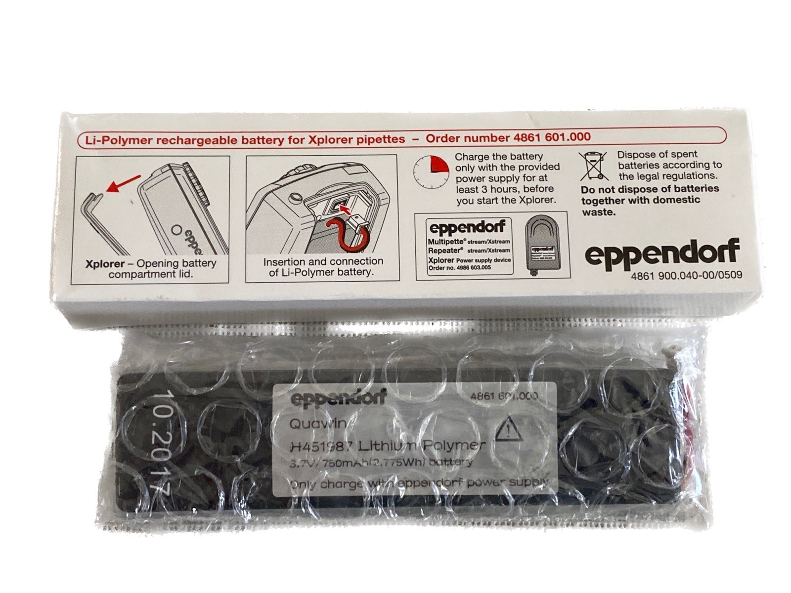 EPPENDORF Lithium Polymer Accumulator Rechargeable Battery 4861601000