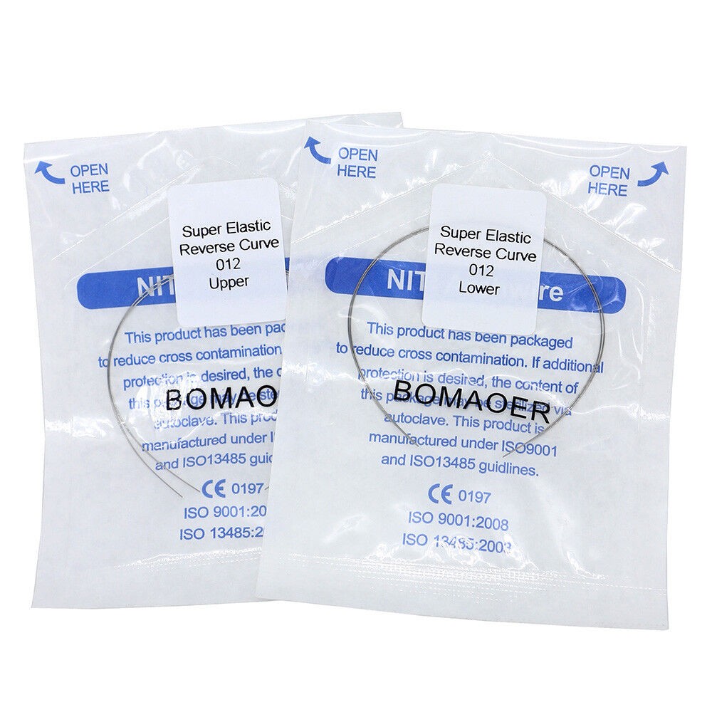 100×Dental Orthodontic Super Niti Elastic Round Arch Wire Reverse Curve 012Upper