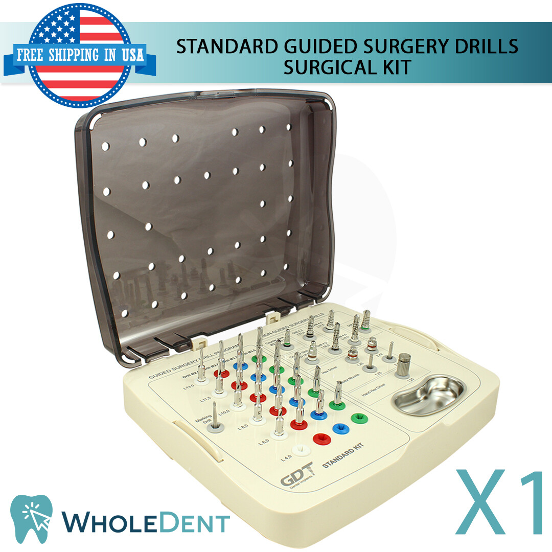Guided Integral Stopper Drills Kit Dental Drill Hex Driver Tool Internal Hex