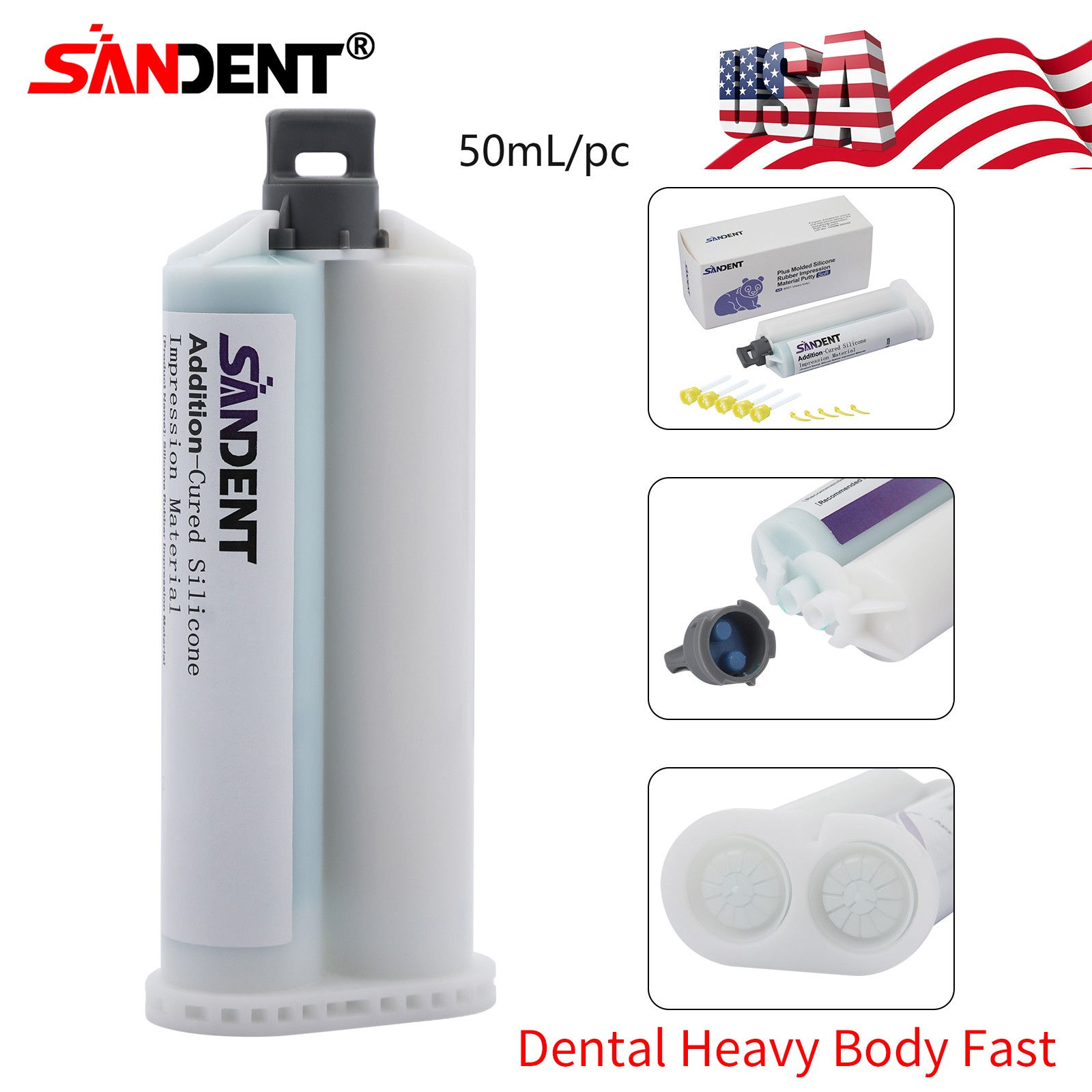 Heavy Body Fast Rapid Set Dental Impression Material 50mL Cartridge VPS PVS