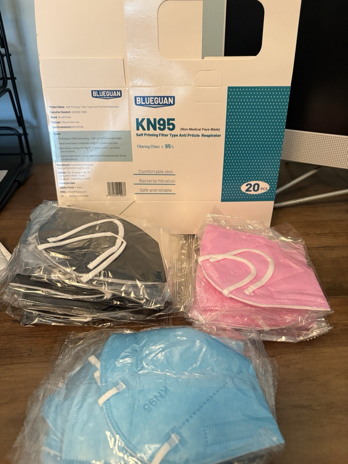 face mask disposable kn95 – 20 per order variety