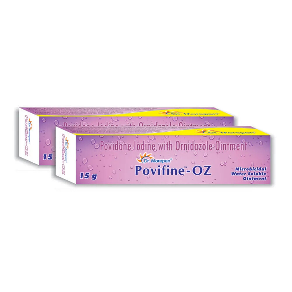Dr. Morepen Povifine Povidone with ornidazole ointment pack of 5 free shipping