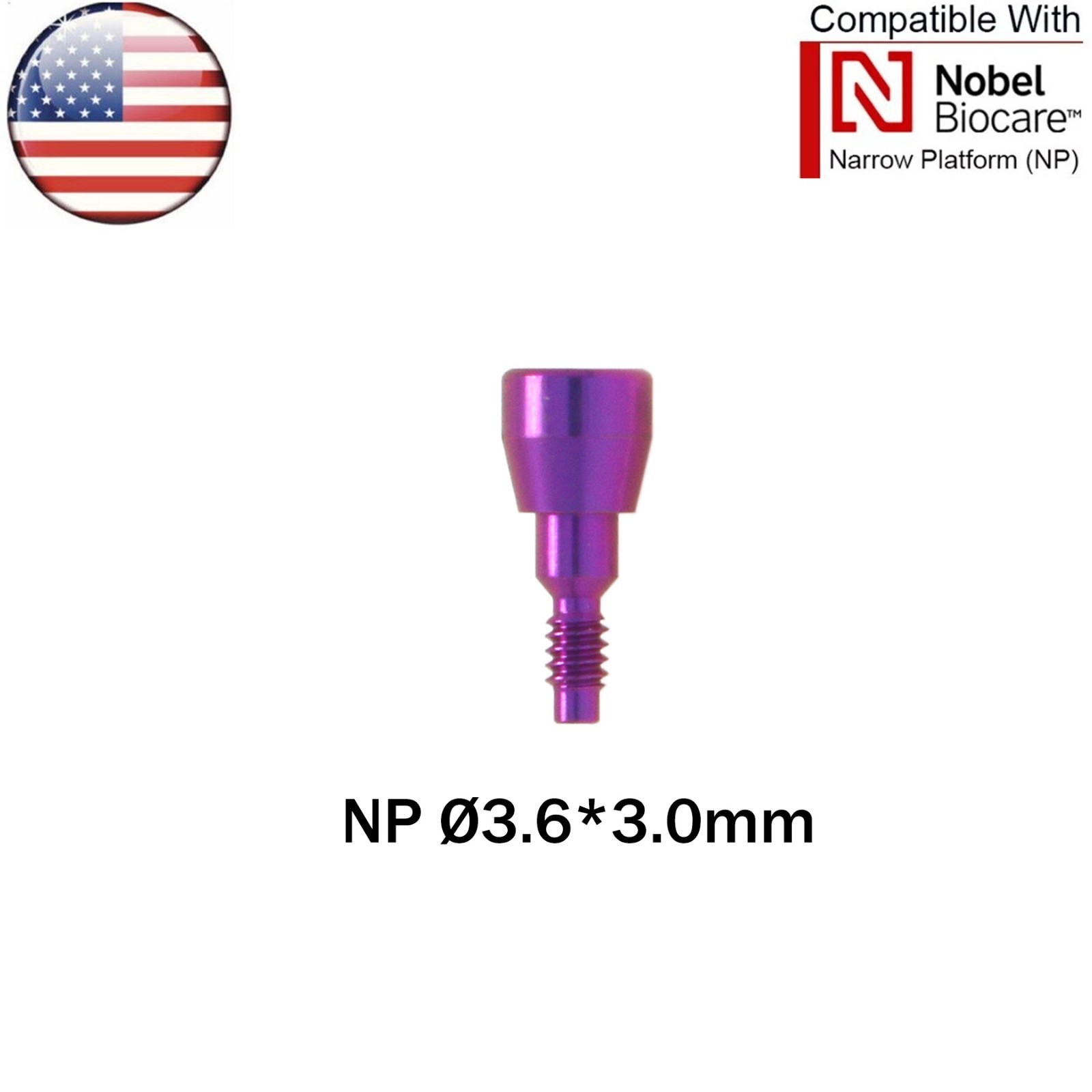 US Dental Nobel Healing Abutment Caps RP/NP Fit NOB Active ∅3.6/5.0/6.0 H3/5/7mm