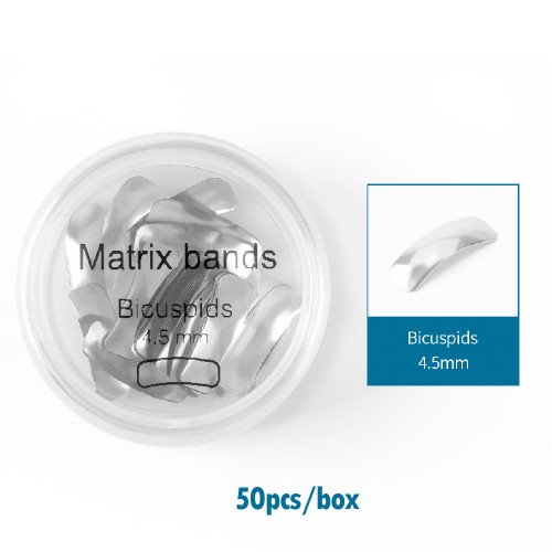 50 Pcs Dental Sectional Contoured Matrix Soft Metal Bands Matrice T 0.038mm