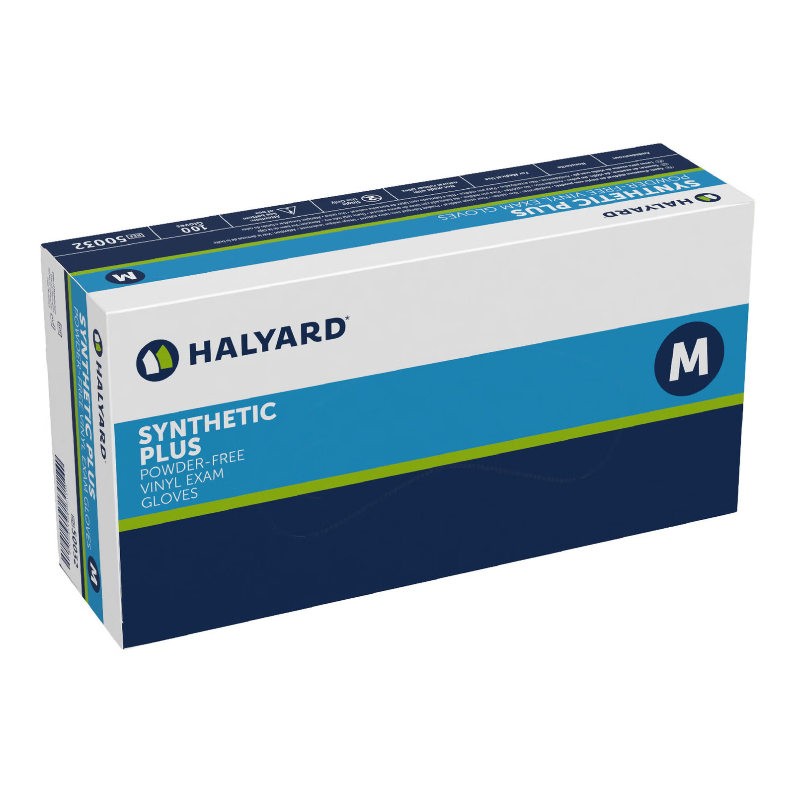 Halyard Vinyl Exam Glove Standard Cuff Length MEDIUM 1000 per Case