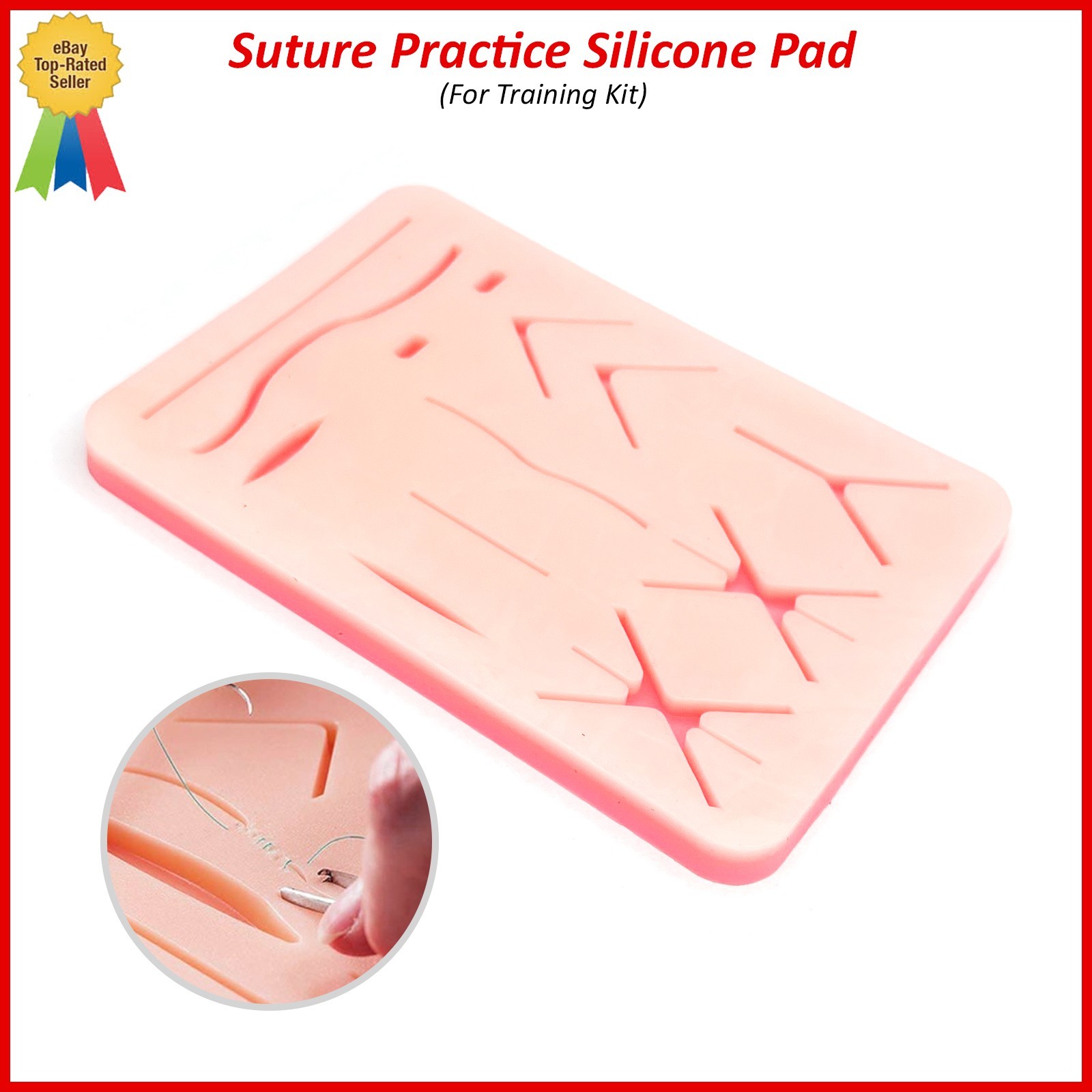Medical Skin Suture Practice Silicone Pad Wound Simulated Surgical Training Kit