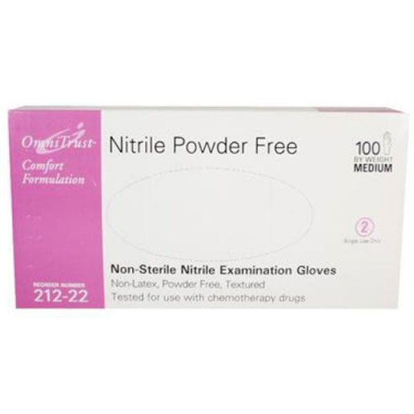 OmniTrust Nitrile Exam Gloves – Medium 100/Box. Powder Free, Comfortable