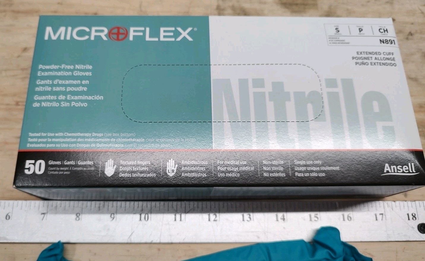 NEW Box of 50 Ansell N891 Microflex SMALL Nitrile Powder-free