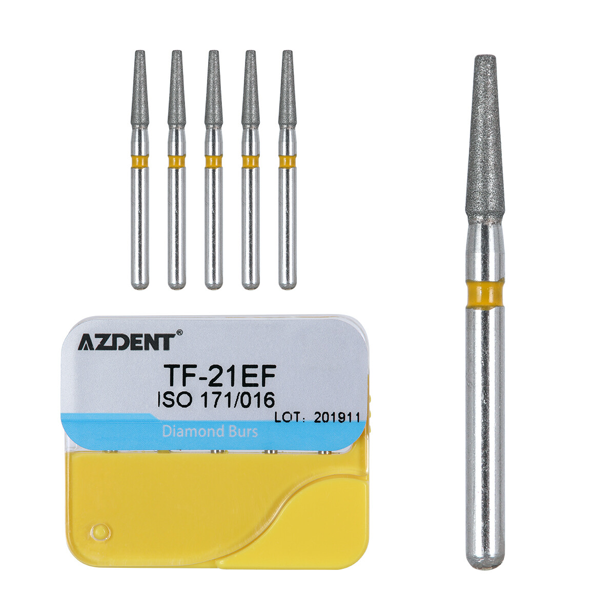 100pcs Dental Diamond Burs for High Speed Handpiece Medium FG 1.6mm AZDENT