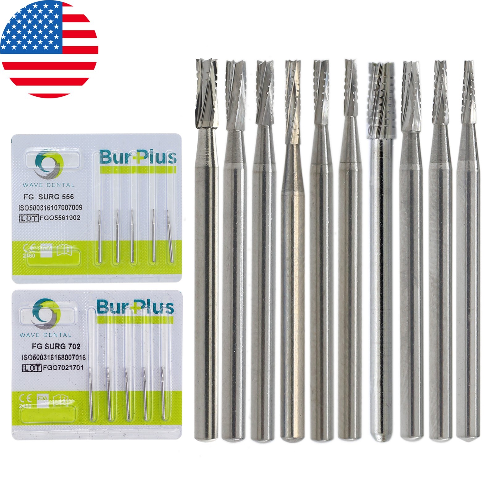 Wave Dental Burs Carbide Surgical High Speed FG SURG 557 558 701 702 703 Prima