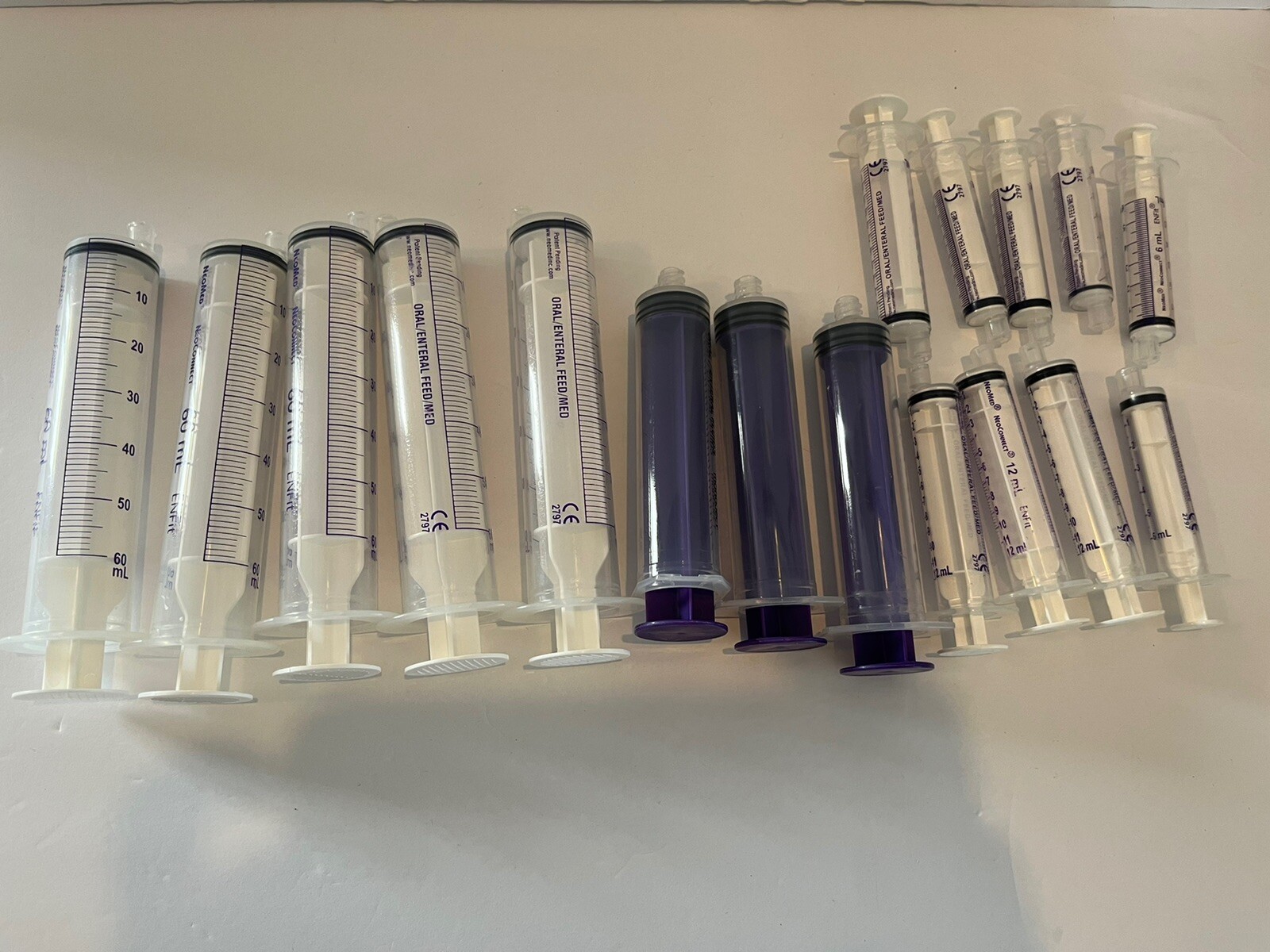 NEW Syringes Non Sterile Multiple Sizes Lot Of 17