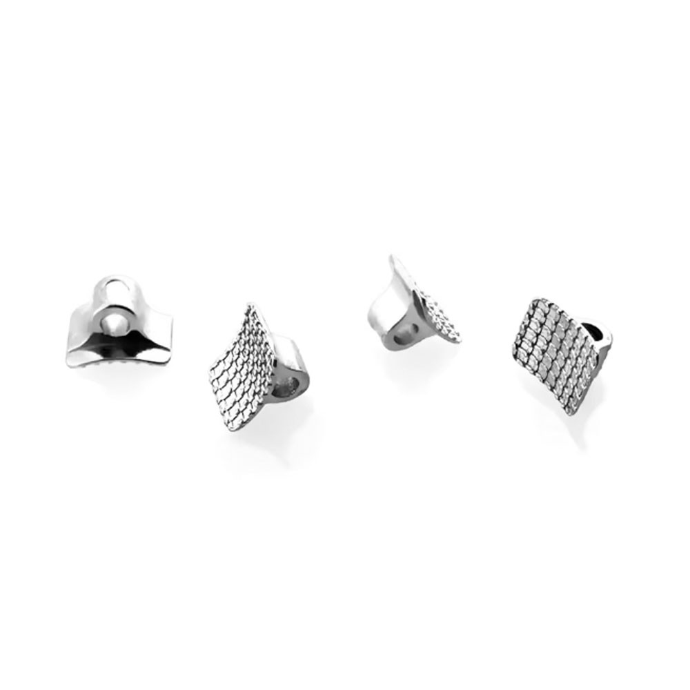 10Pcs Dental Orthodontic Lingual Buttons Metal Bondable Button Tubes Square Base