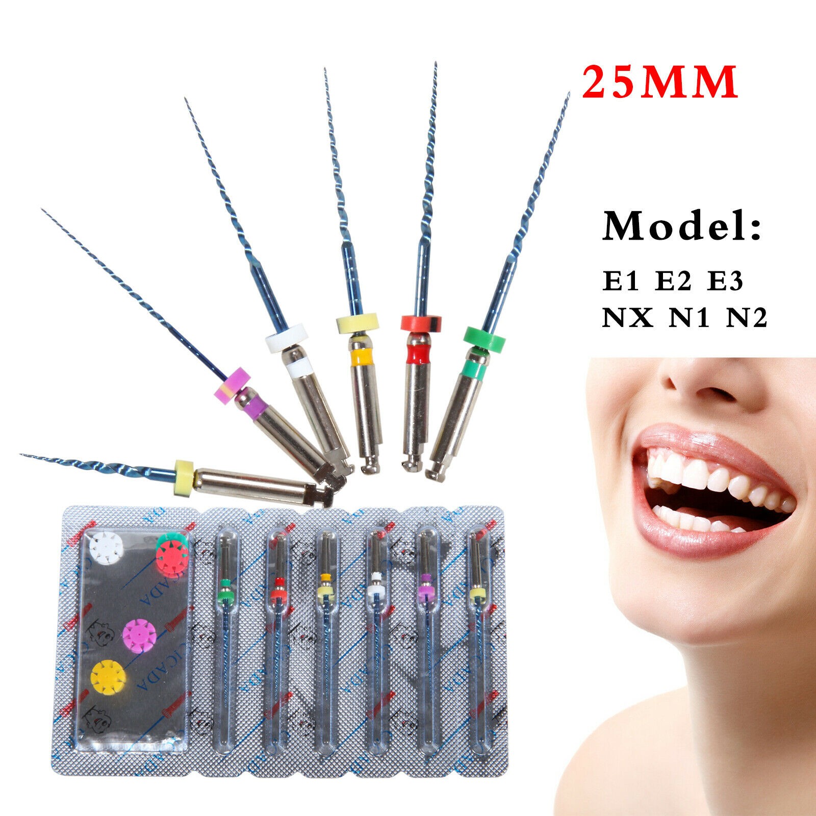 Dent Endo Super Niti Files Rotary Root Canal Engine File Tips CE 6pcs