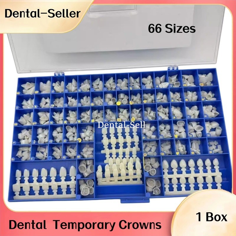 Dental Polyycarbonate Temporary Crowns 66 Size Box 390 Pcs Anterior Resin Crown