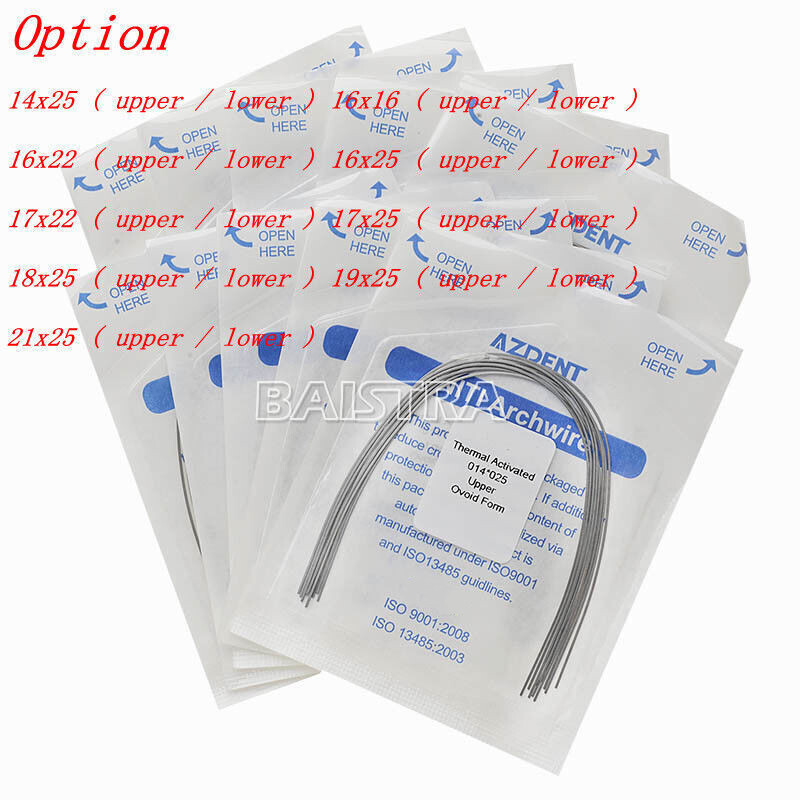 5 packsArcos de ortodoncia dental Niti Heat Thermal Activated Rectangular AZDENT