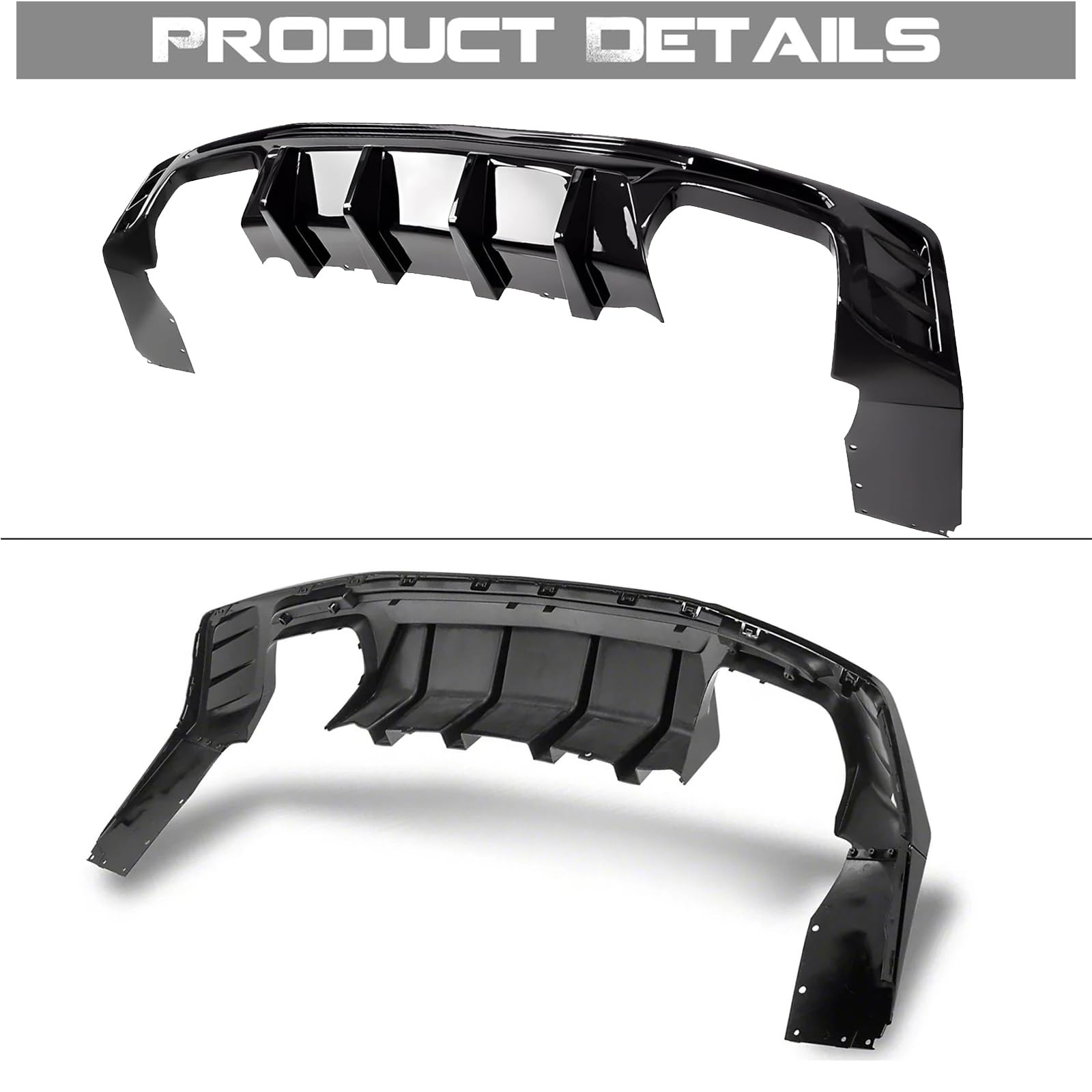 Rear Bumper Diffuser for 2016-2025 Camaro Coupe Convertible Glossy Black