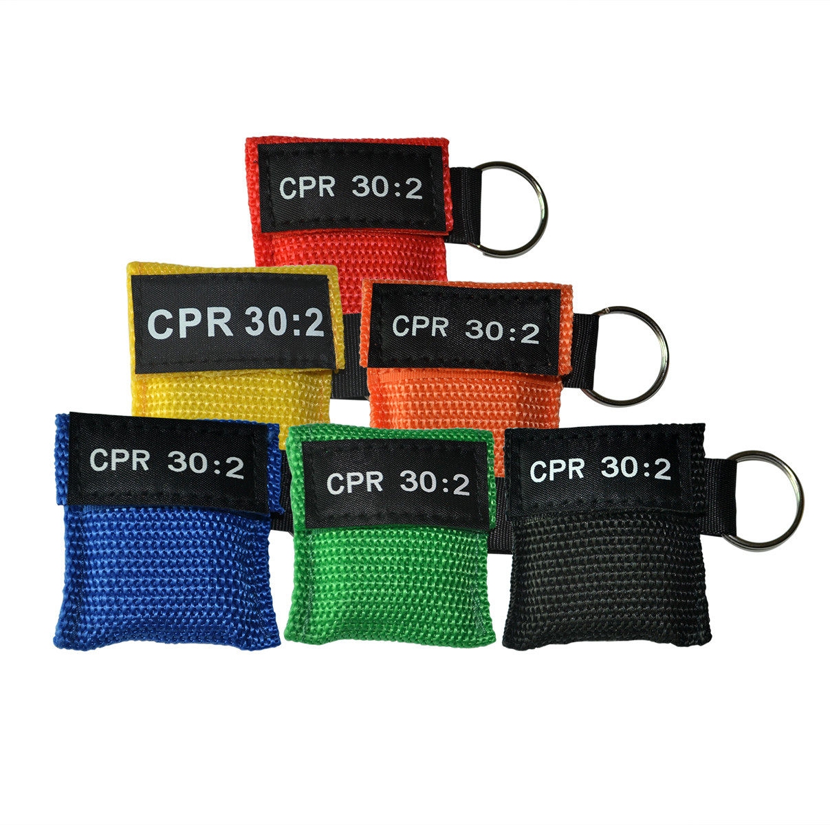 6 PCS CPR 30:2 Mask Keychain Keyring Face Shield First Aid Training cpr Mask