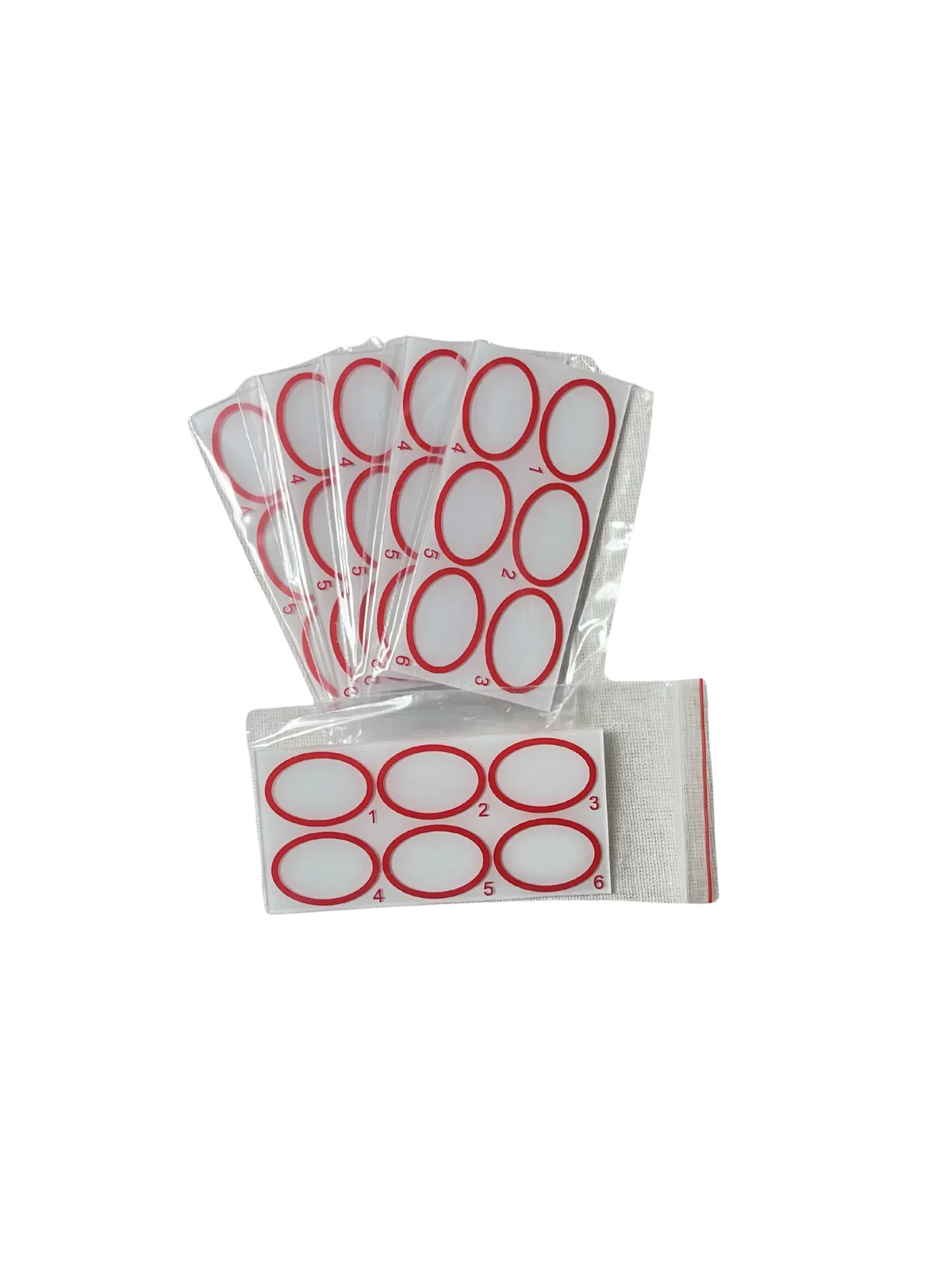 10 Glass Agglutination Slides 52x108mm 6-Ring Ground Edge Lab | Red |10/PK