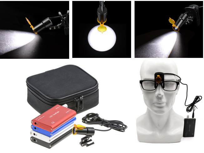 DY-007 Dental 5W Normal/Metal/Plastic Clip High Power LED Headlight+Light Shield