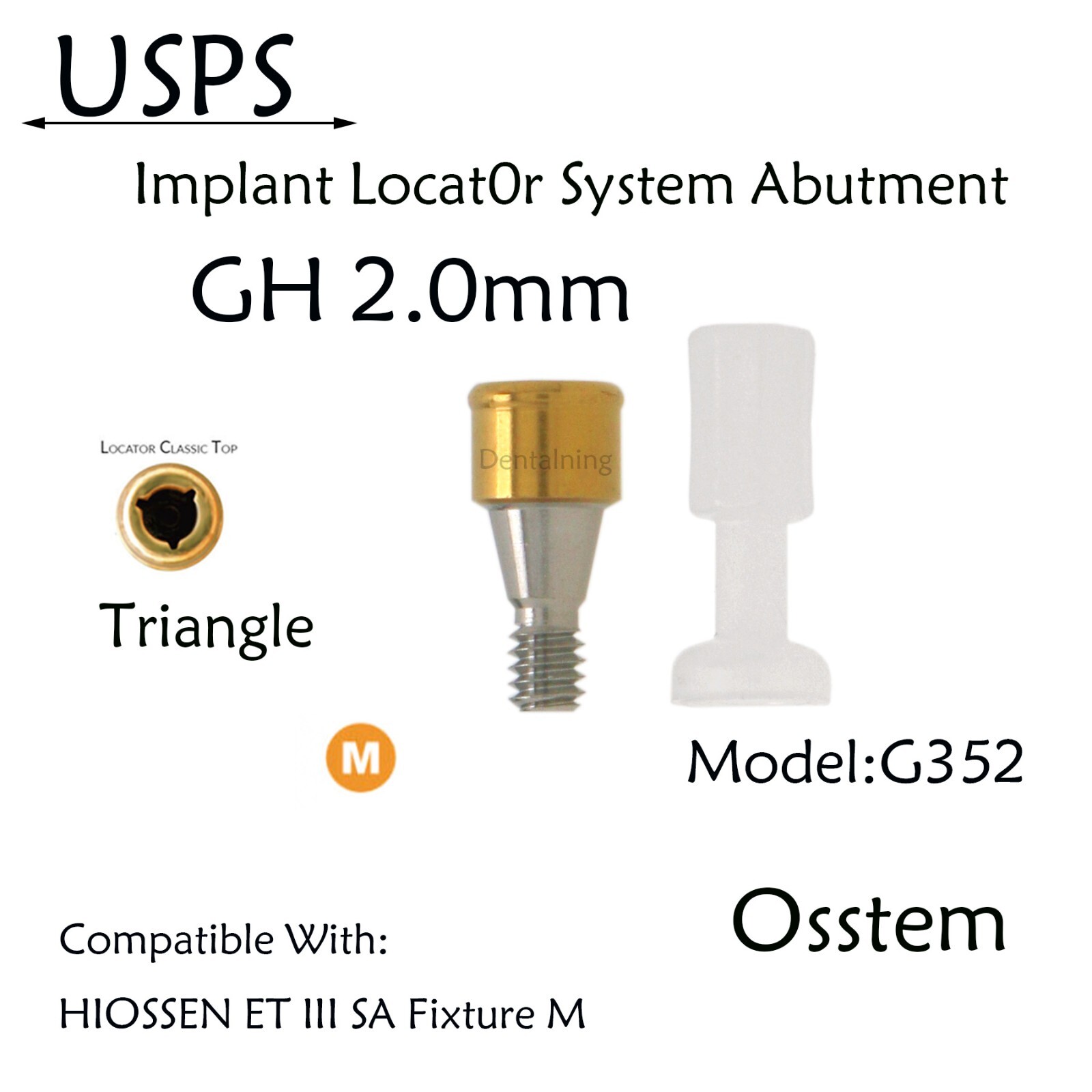 Hiossen Implant system Locator Abutments 3.5mm Dia/1-6.0mm GH Straight Tapered