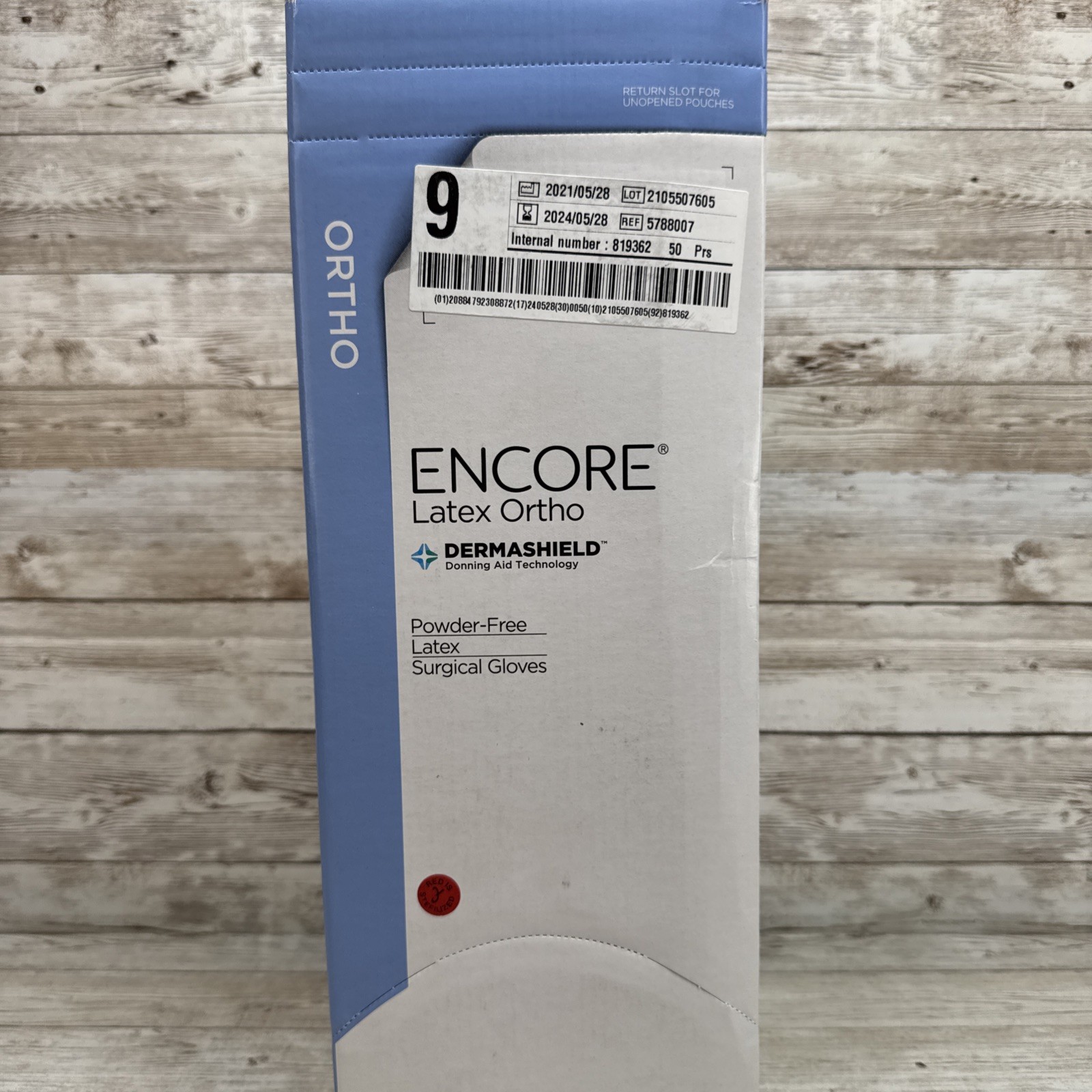 ENCORE Latex ORTHO Surgical Glove PF Sterile *50 Pair Box* Size: 9 *See Date*
