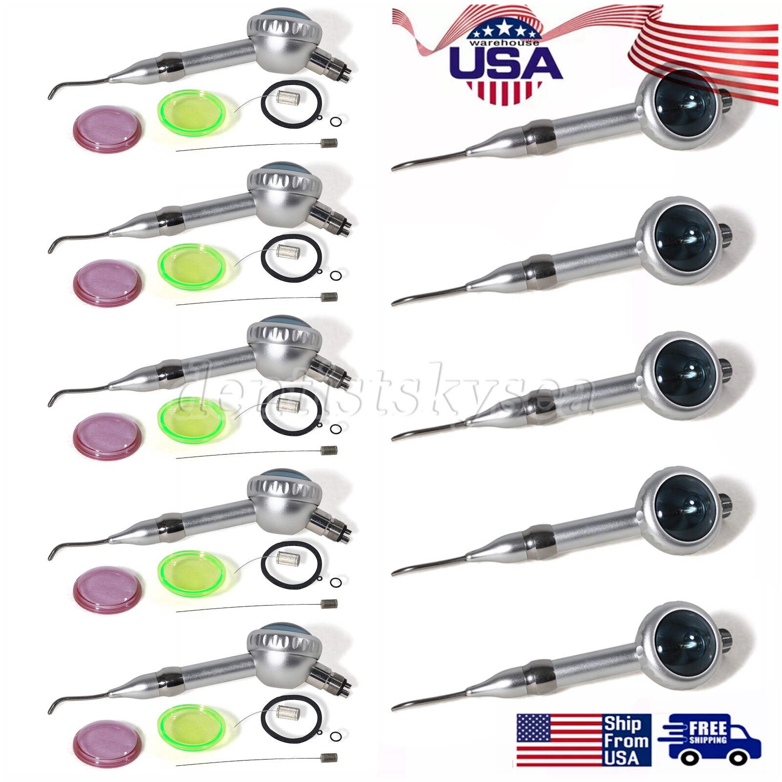 Dental Polisher Air flow Polishing prophy jet Handpiece teeth sand white2/4Holes