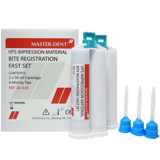 Master-Dent VPS Bite Registration Material Kit, Fast Set HP, 2x 50 ml Cartridges