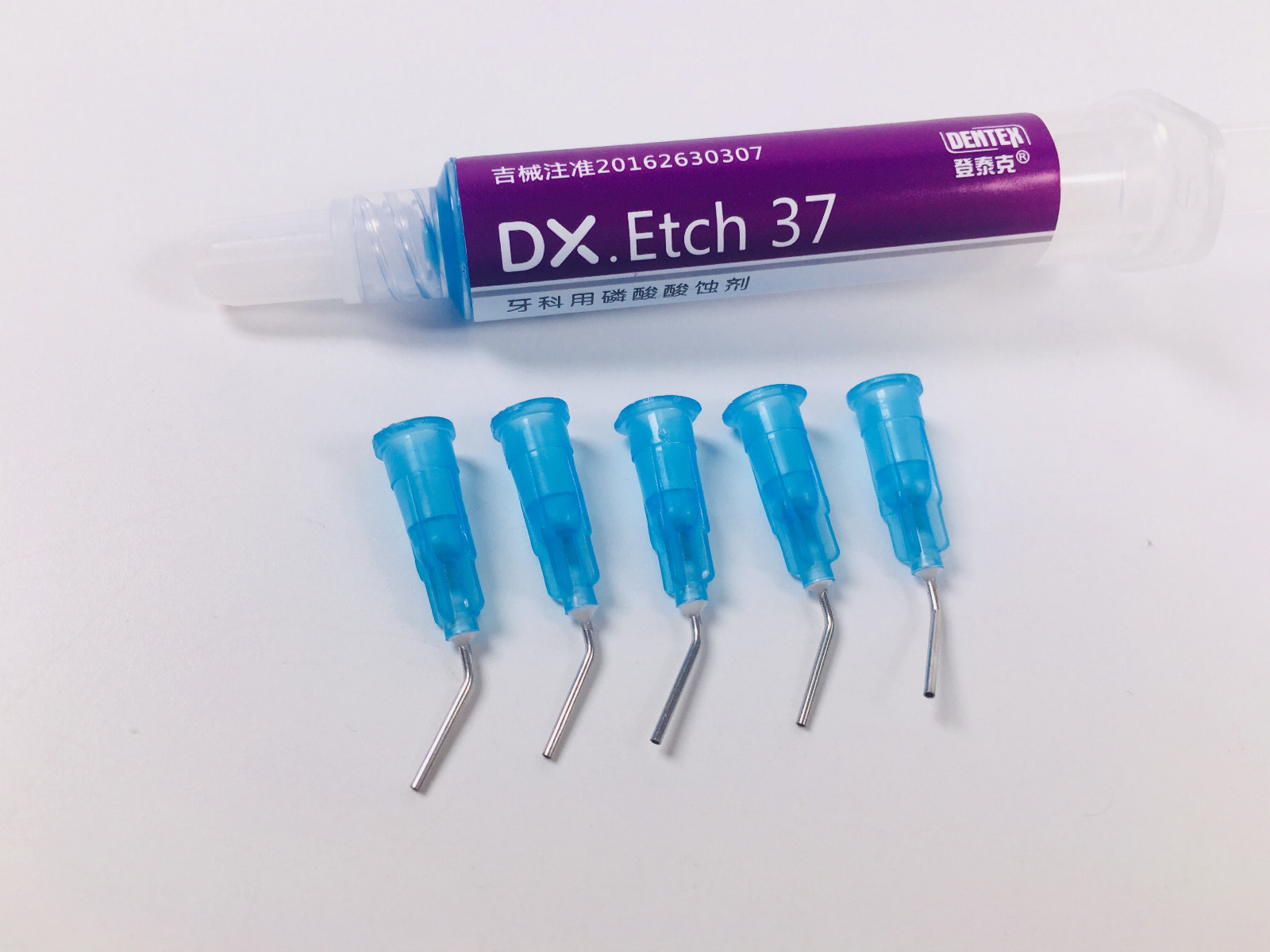 Dental Etch Syringe 5ML Blue Needle Tips Acid Etching Gel 37% Phosphoric Dentex