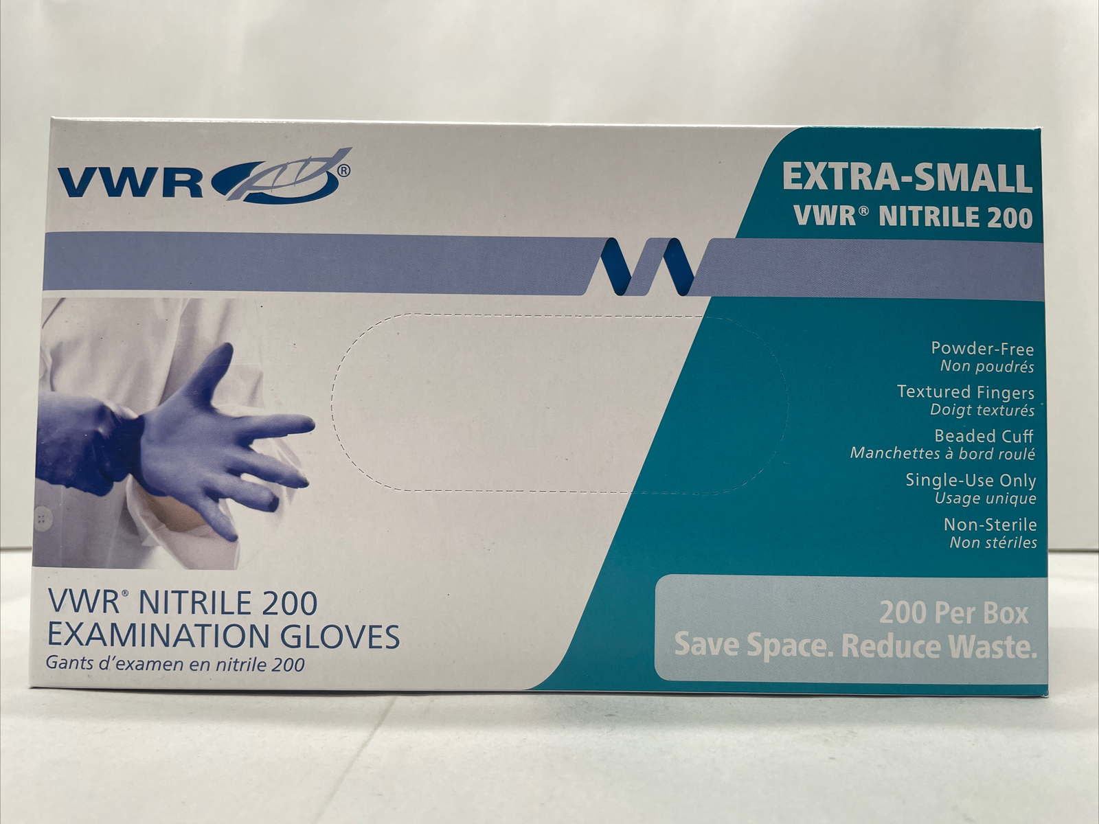 2000pcs Lab Grade VWR Nitrile Gloves Powder Free Finger Textured X Small