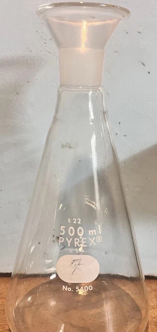 Pyrex Usa 500ml Wide Mouth Filter Erlenmeyer Flask Fitting Size 22 No. 5400