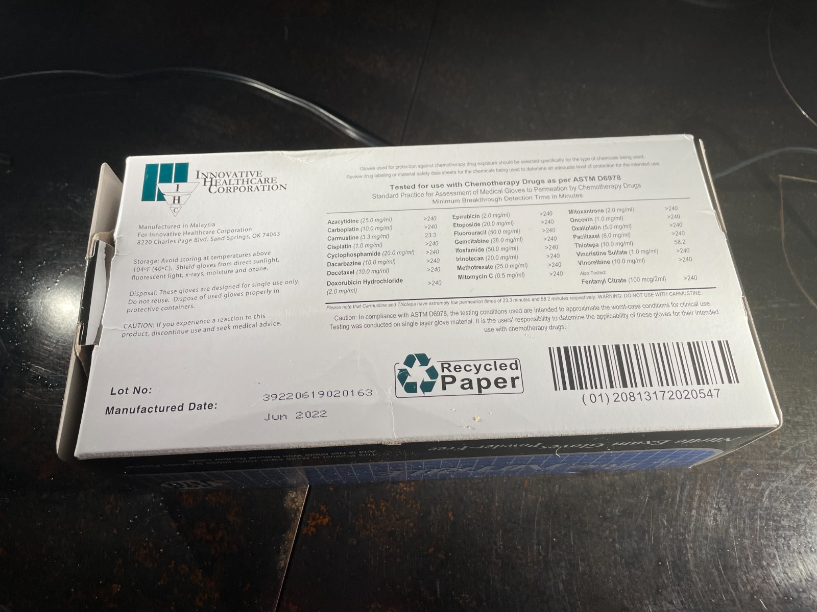 Innovative Healthcare 177302 Pulse Nitrile Exam Gloves Large Powder Free 200/Bx