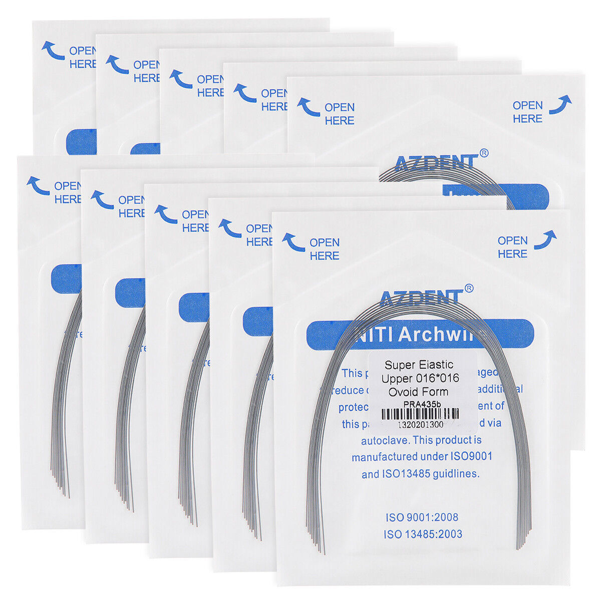AZDENT Dental Ortho Super Elastic Rectangular Arch Wire Niti Ovoid upper & Lower