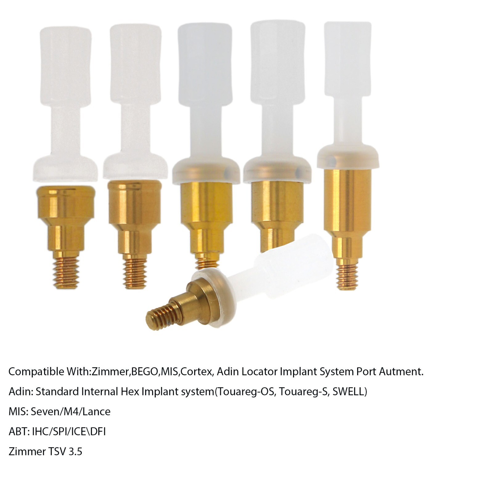 Locator Abutment Compatible Zimmer Tapered Screw-vent 3.5/4.5mm Mis Hex platform