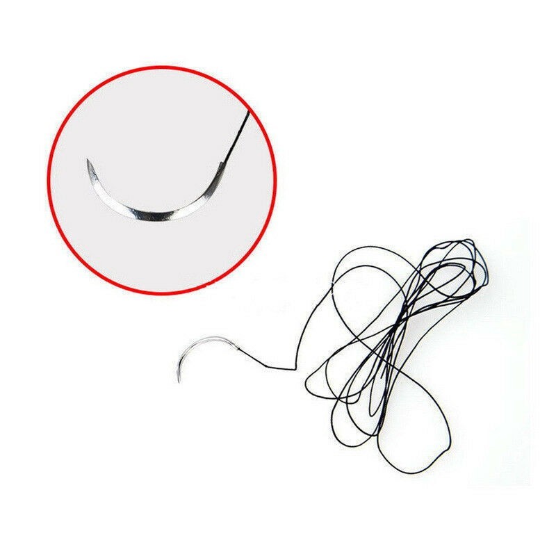 12 Pcs/Box Dental Surgical 3/0 Or 4/0 Suture Train Silk Braided Non Absorbable