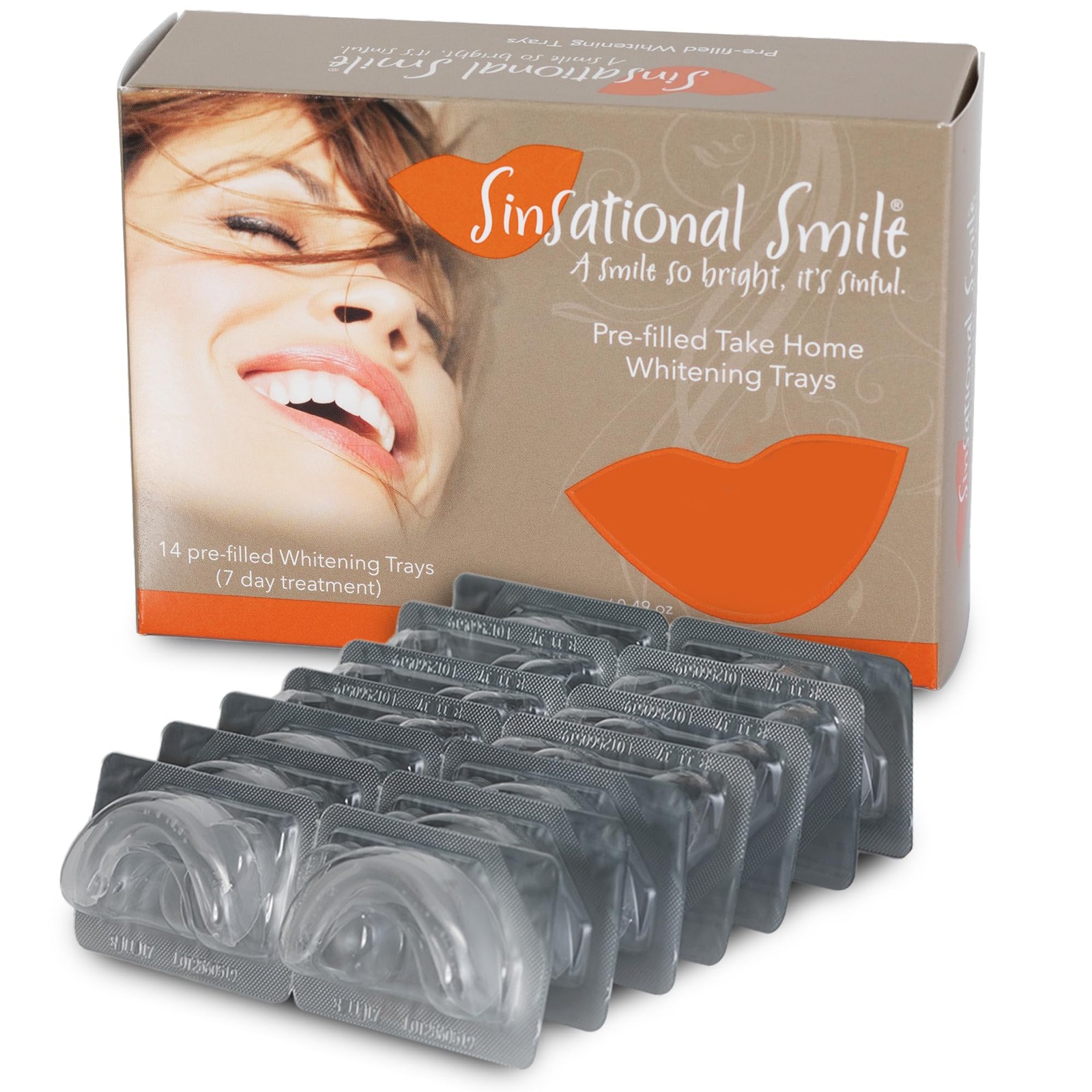Sinsational Smile Pre-Filled Teeth Whitening Trays, 0.04 Fl Oz (Pack of 14)