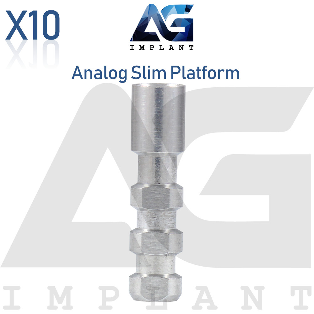 10x Dental Fixture Analog Slim Platform Ø3.0mm Internal Hex Connection 2.0mm