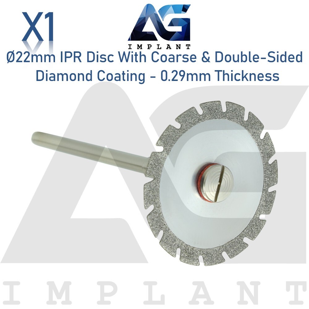 Ø22mm IPR Disc Coarse Double Sided Diamond Coating 0.29 Ortho Mandrel