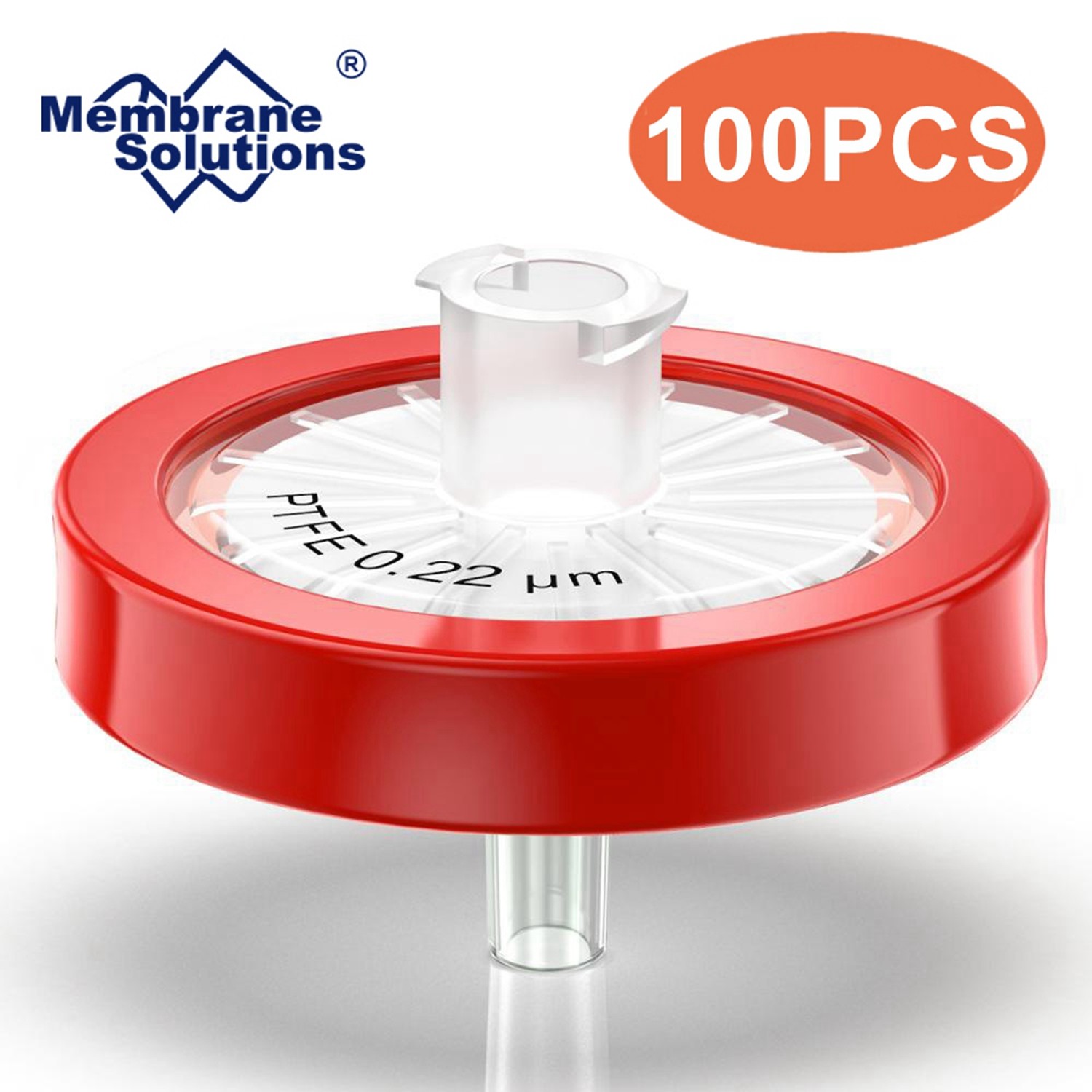 Lab PTFE Syringe Filter 0.22μm 25mm Non Sterile Hydrophobic PP Prefiler