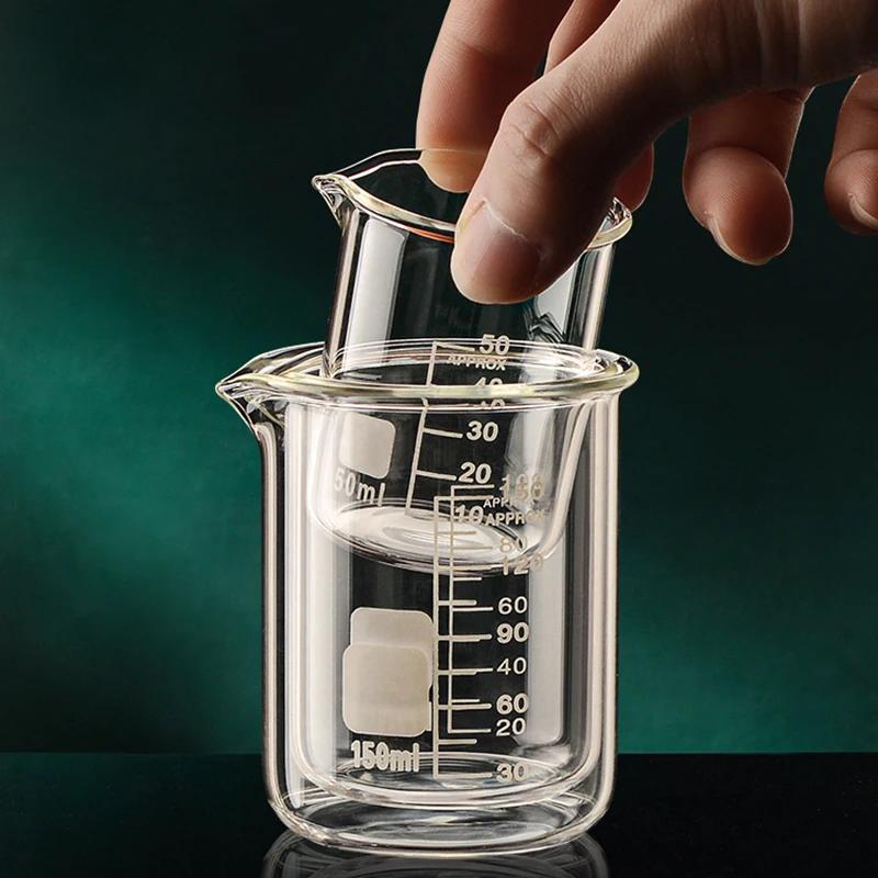 High Borosilicate Glass Measuring Cup Clear Scale, Lab & Kitchen Tool (50-1000)