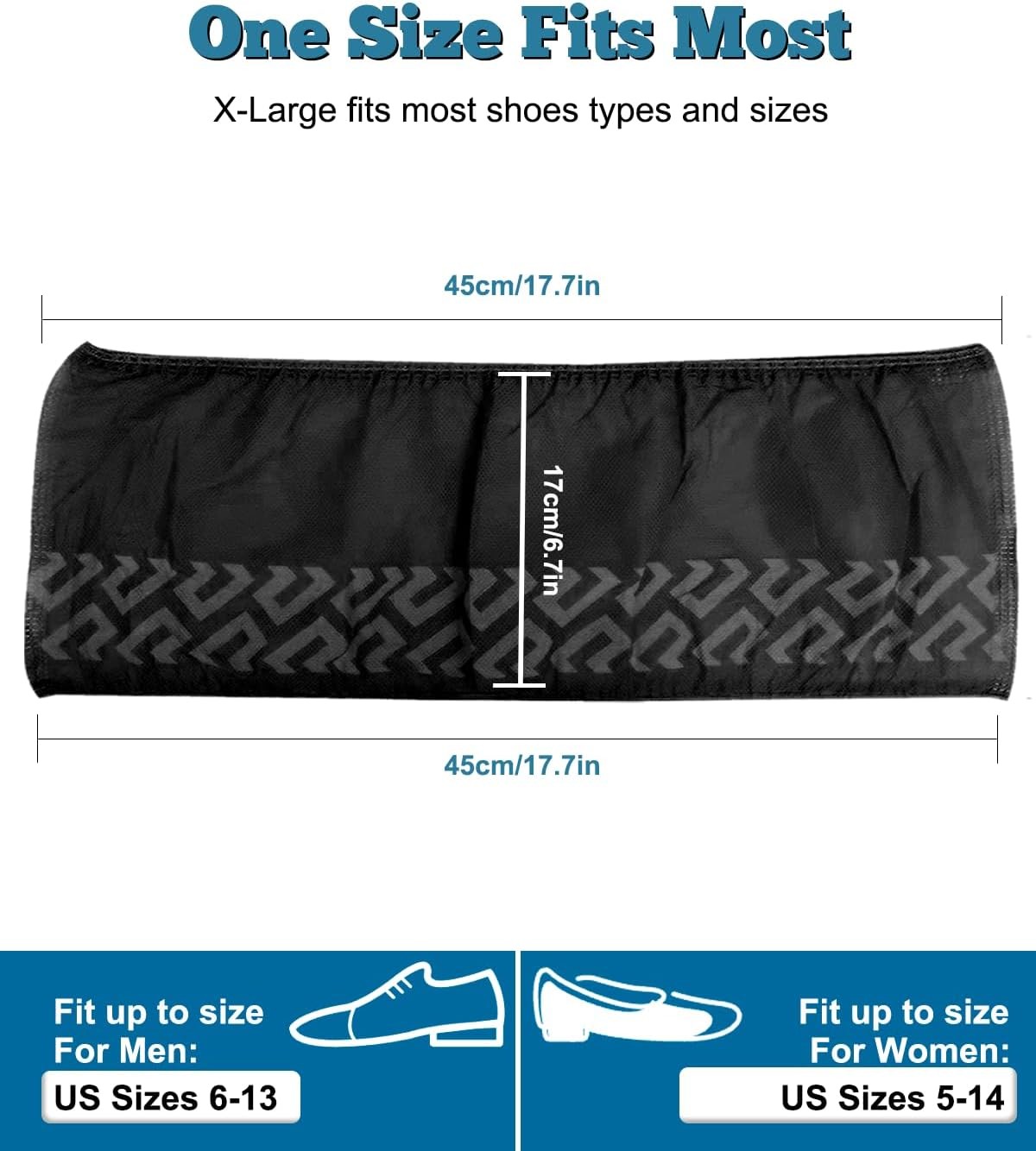 X-Large 50 Pack Shoe Covers Disposable Non-Slip, Breathable Booties for Indoors