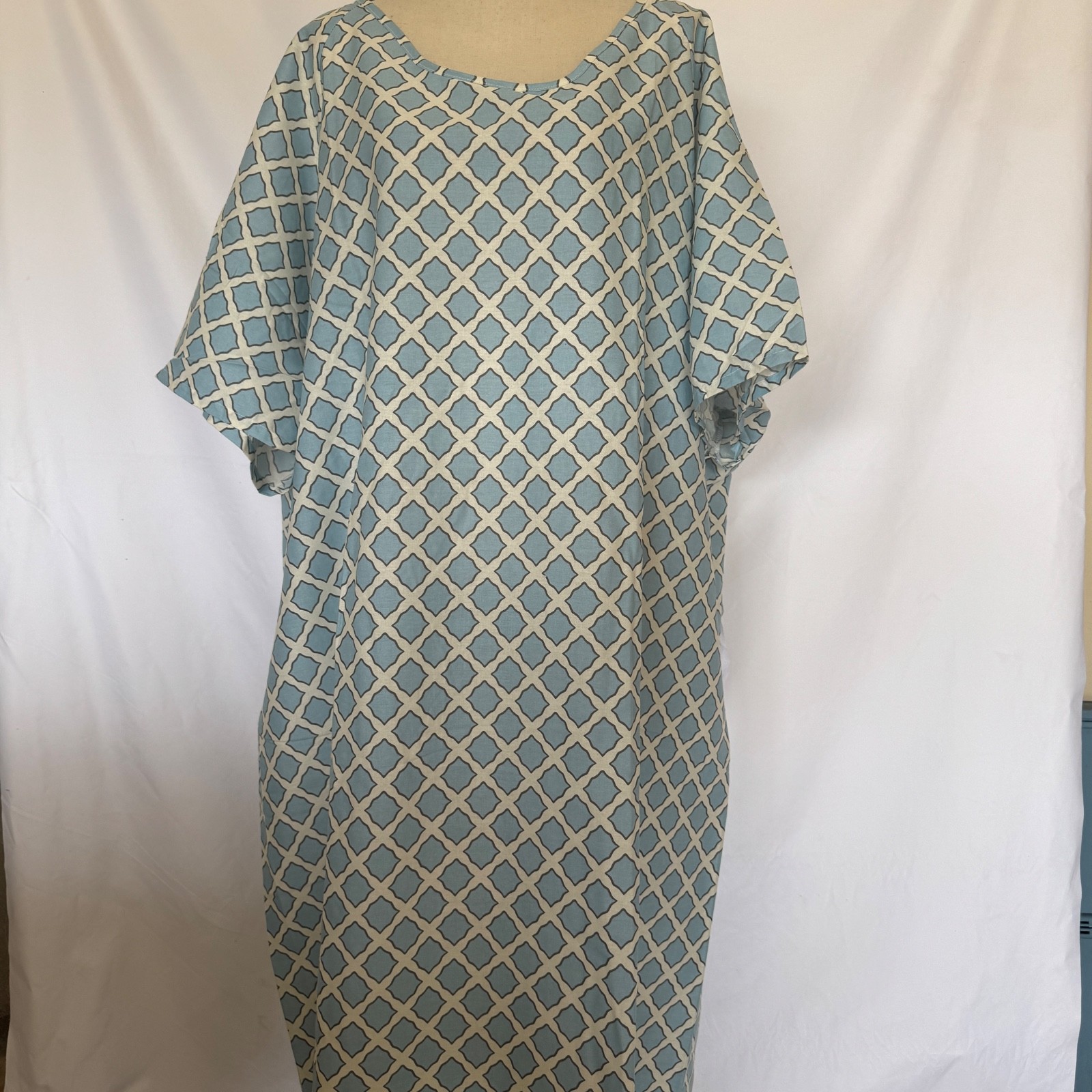 12-PCS Unisex Hospital Gown, Blue Patient Gown with Back Ties One Size Fits All