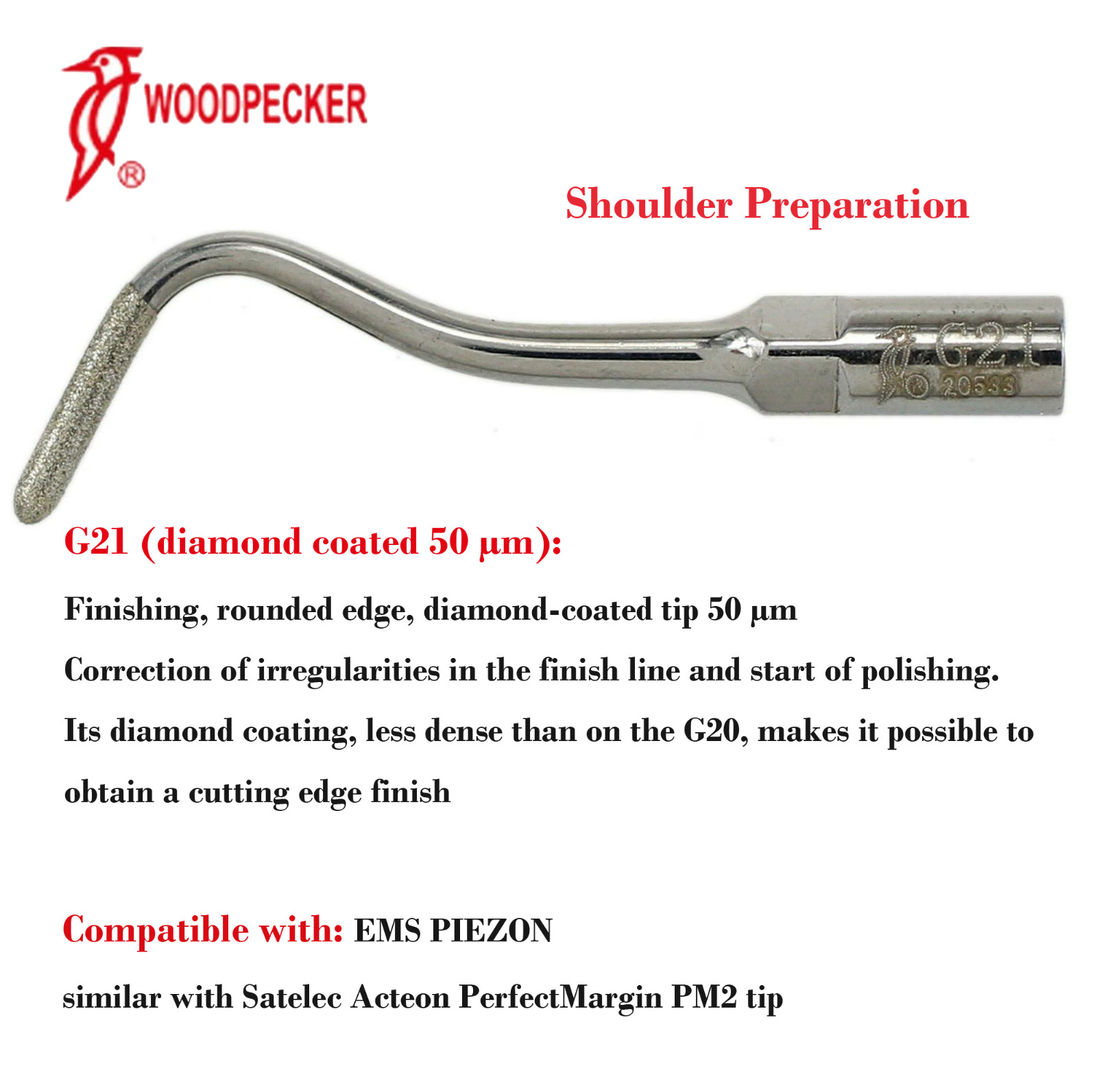 Woodpecker DTE Dental Ultrasonic Piezo Scaler Tips Endo Perio Scaling EMS Satele