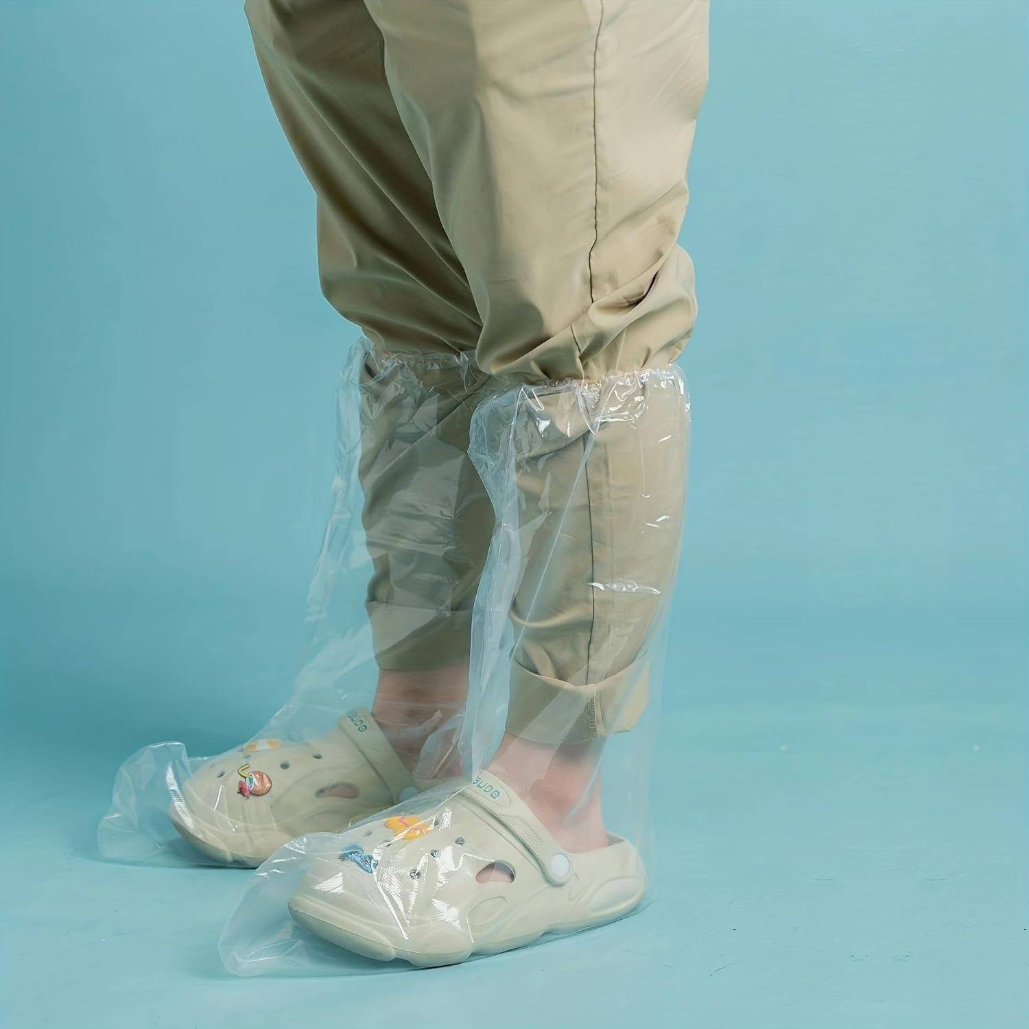 Disposable Plastic Boot and Shoe Covers 19 Inch Tall Extra Large Resistant Water