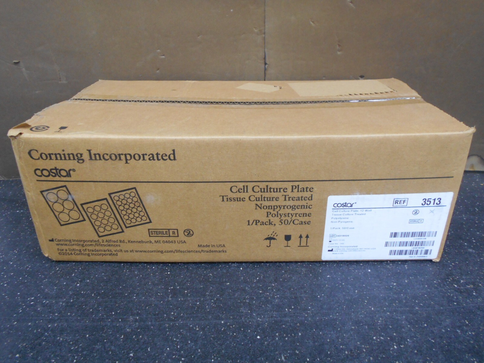 CORNING COSTAR 12 WELL CELL CULTURE PLATES 3513 TISSUE TREATED BOX OF 50
