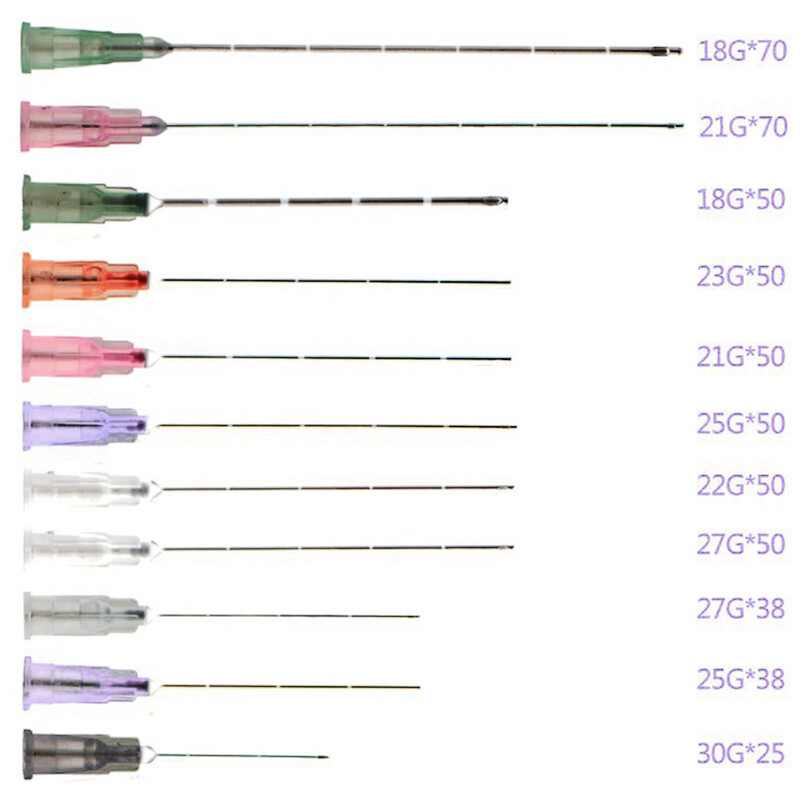 5-100pcs Sterile Micro Cannula With Puncture Blunt Tip for Fillers Pins Tips NEW