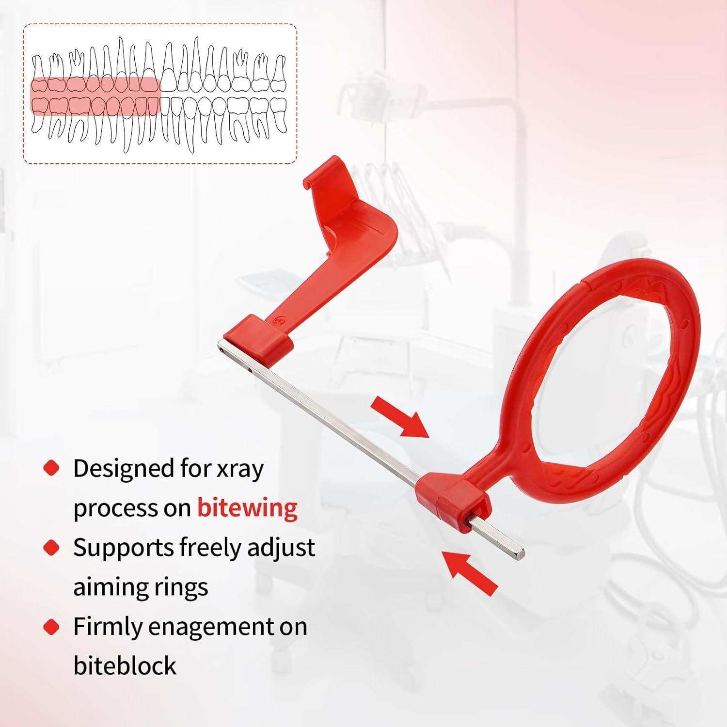 5Packs Dental X-Ray Sensor Holder Bitewing Arm Dental Aiming Ring Autoclavable
