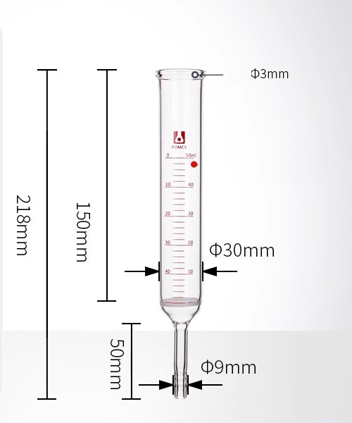 Peptide Solid-Phase Glass Tube with Scale and G3 Sand Core, Single Layer