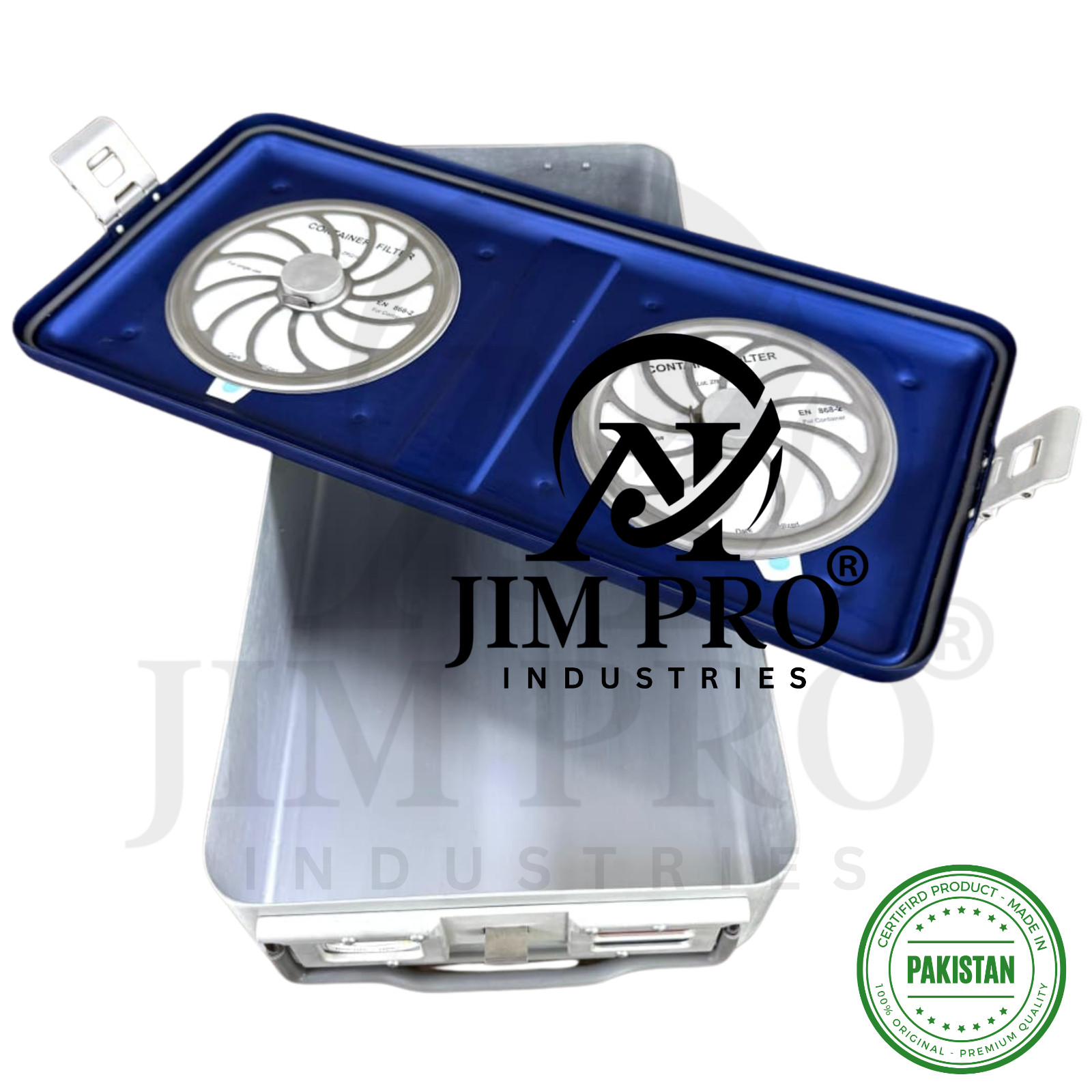Non Perforated Aluminium Sterilization Box Lid With 2 Filter Paper Holder Bottom
